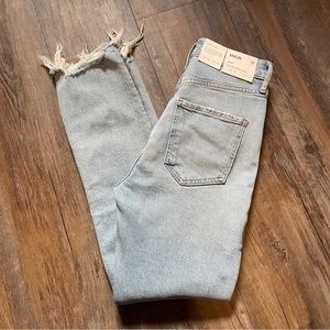 NWT AGOLDE Riley High Rise Straight Crop Denim Jeans in Bitter Size 24
